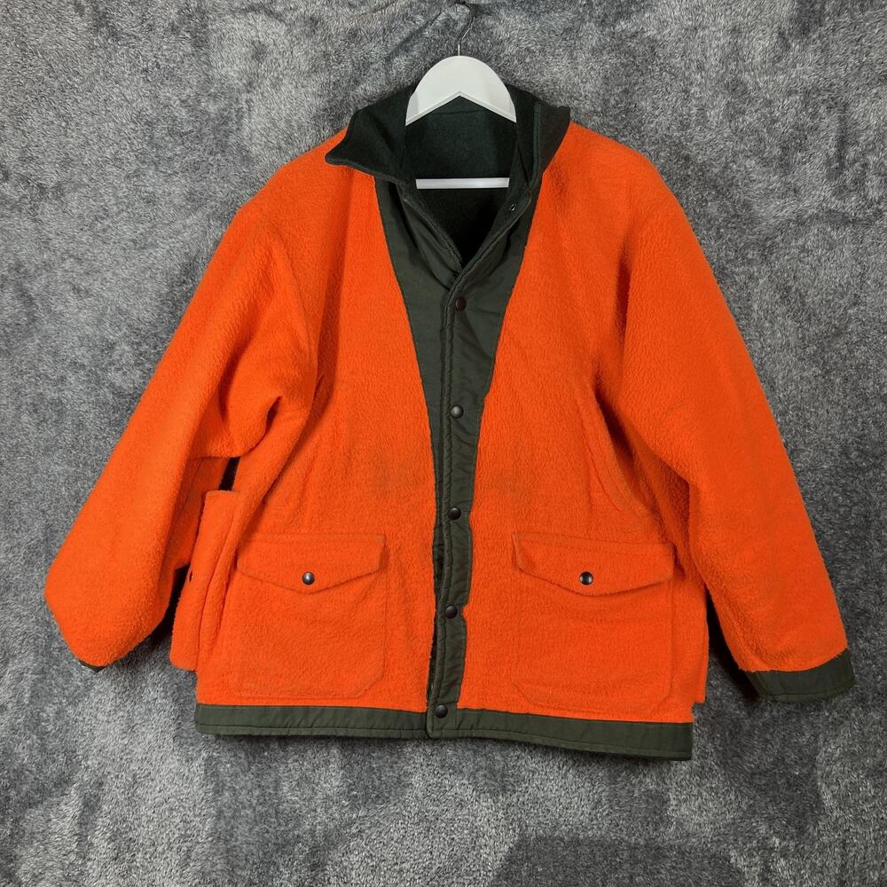 Codet Jacket Mens M-L Green Wool Reversible Hunting Parka Blaze Orange